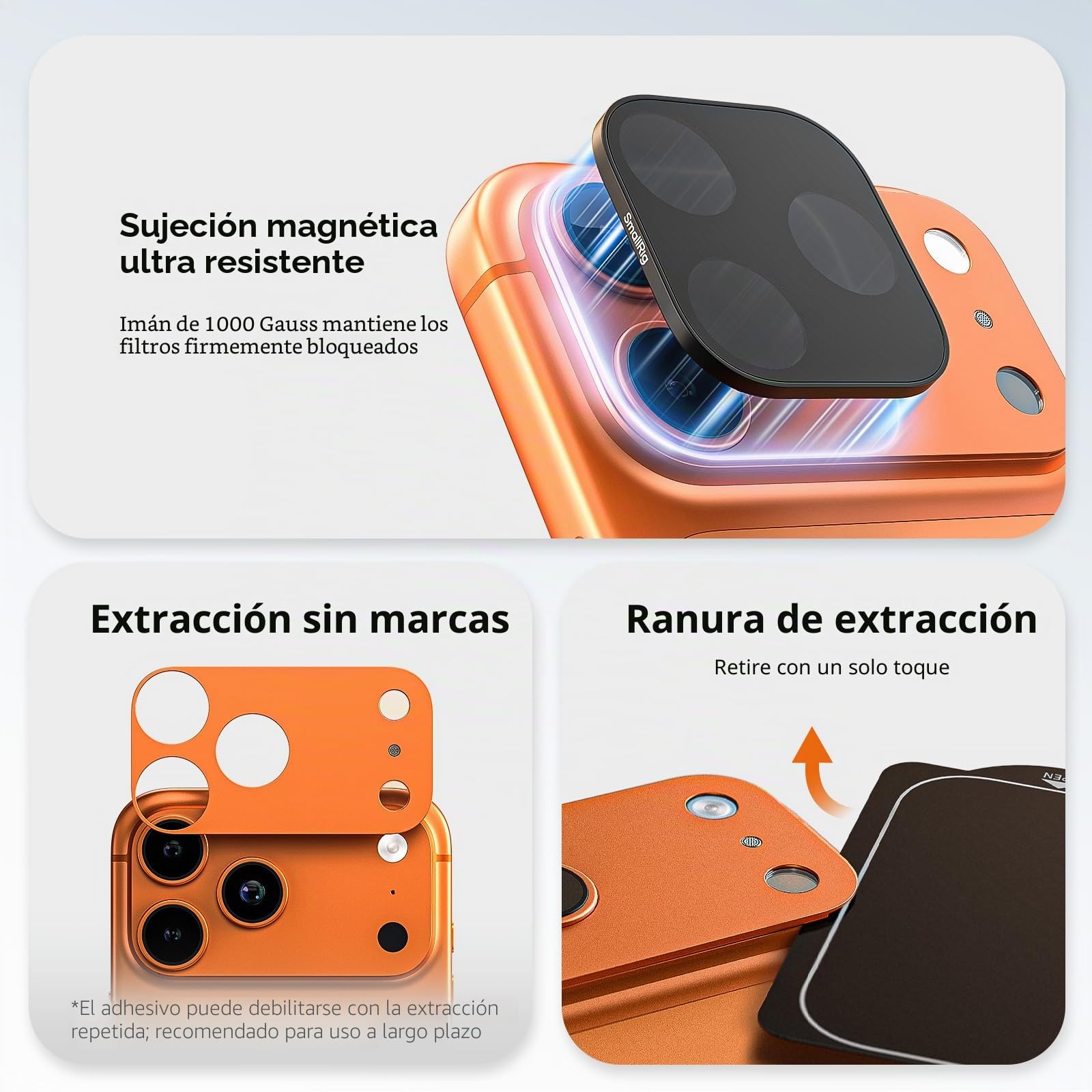 SmallRig Kit de filtros cuadrados ND y niebla negra para iPhone 17 Pro, filtros magnéticos de lente con soporte base, filtro de difusión de niebla negra 1/4/ND2/ND4/ND8/ND16/ND32, paquete de 6