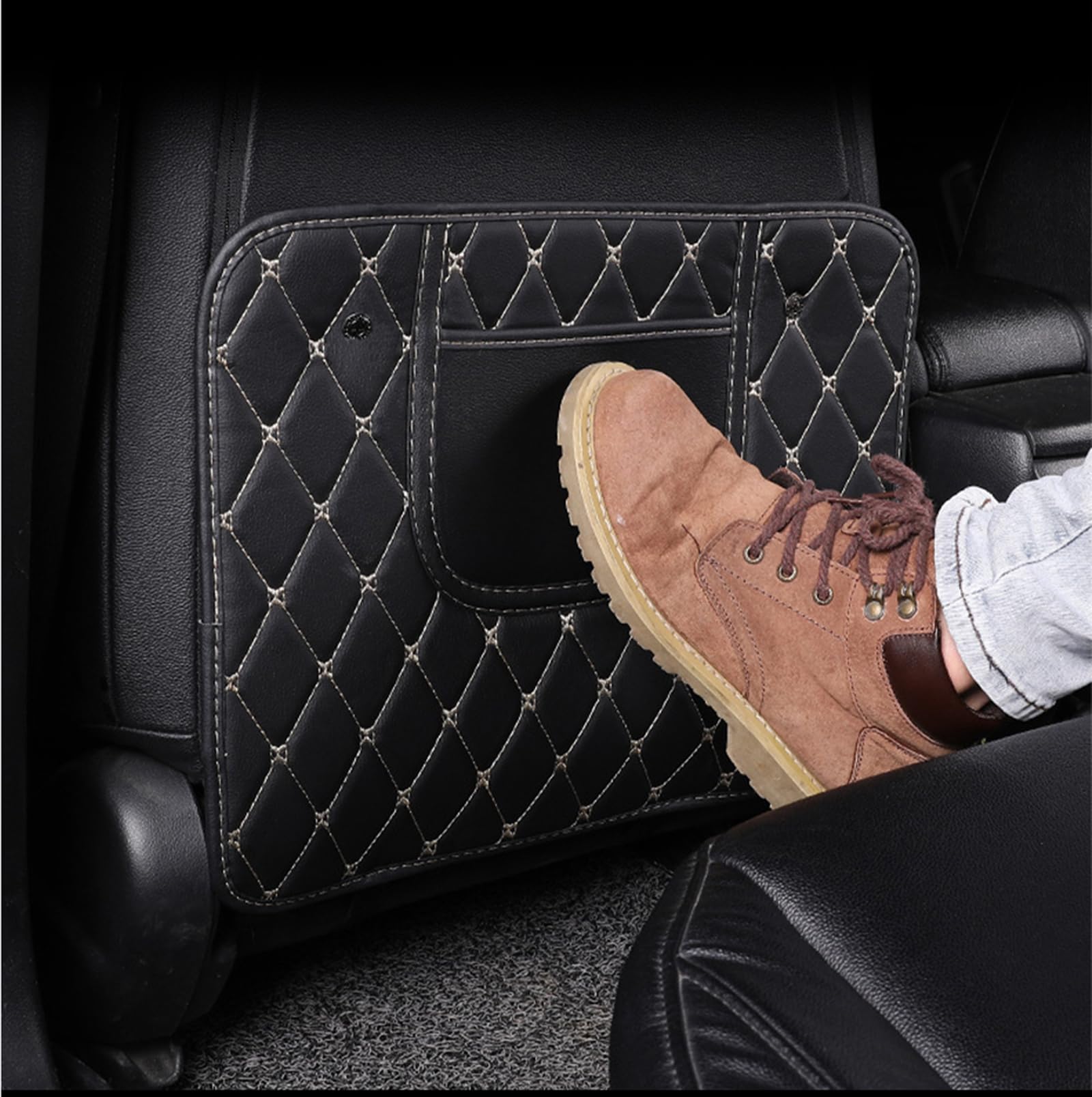 Coche Almohadilla Antipatadas para Peugeot 206/207 / 208/2008 PureTech/GT Line/BlueHDi, Coche de Cuero Almohadillas Antipatadas Impermeable,B