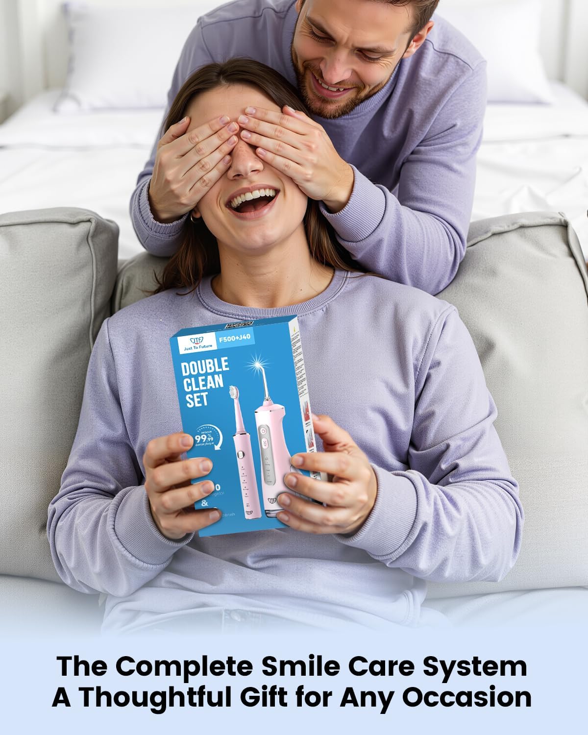 JTF Electric Toothbrush with Water Flosser Combo: 2-in-1 Portable Oral Clean Kit for Effective Yet Gentle Brushing & Flossing, Multiple Modes for Braces & Sensitive Gums Care, Cordless for Home Travel