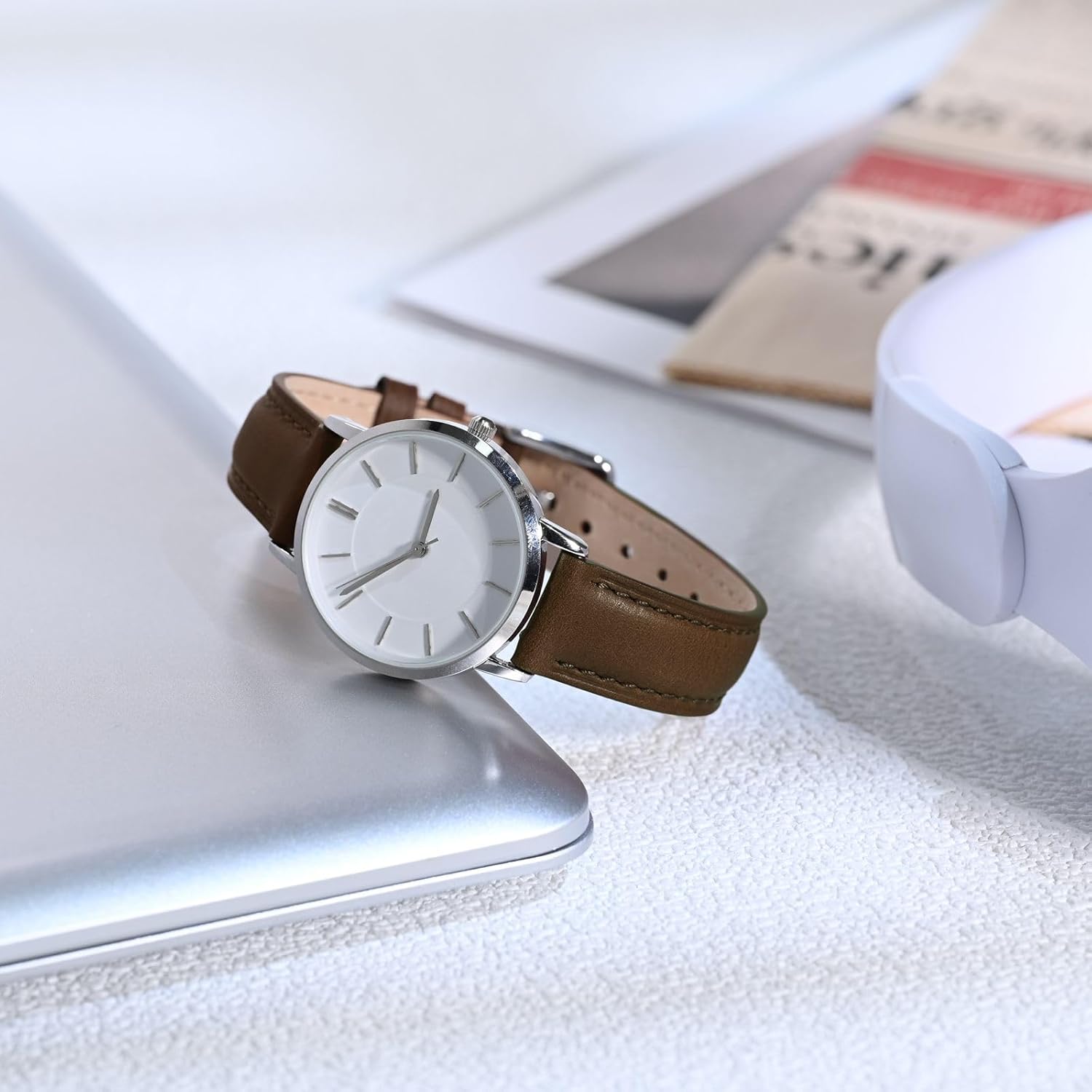 BISONSTRAP Elegant Leather Watch Straps, Quick Release, Watch Bands for Women and Men, 18mm, Dark Brown (Silver Buckle) - Image 6