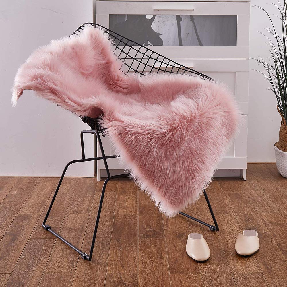 GueTTO Tappeto in finta pelliccia di agnello, a pelo lungo, finta pelliccia di agnello, tappeto per letto e divano, F, 70 x 120 cm