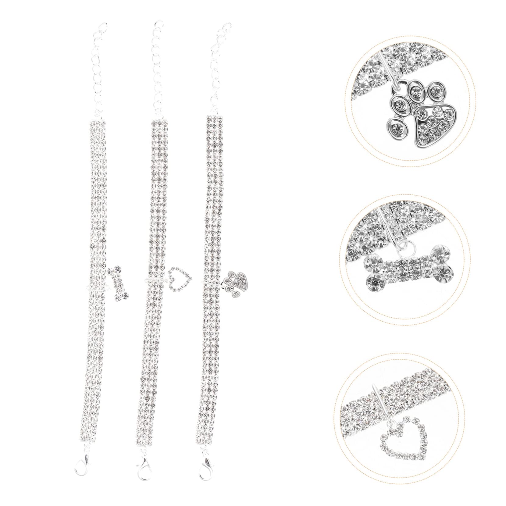INOOMP 9pezzi Collare Decorativo Per Cani e Gatti Con Strass Da Collana Resistente e Accessori Per Animali Domestici Elegantemente Designati