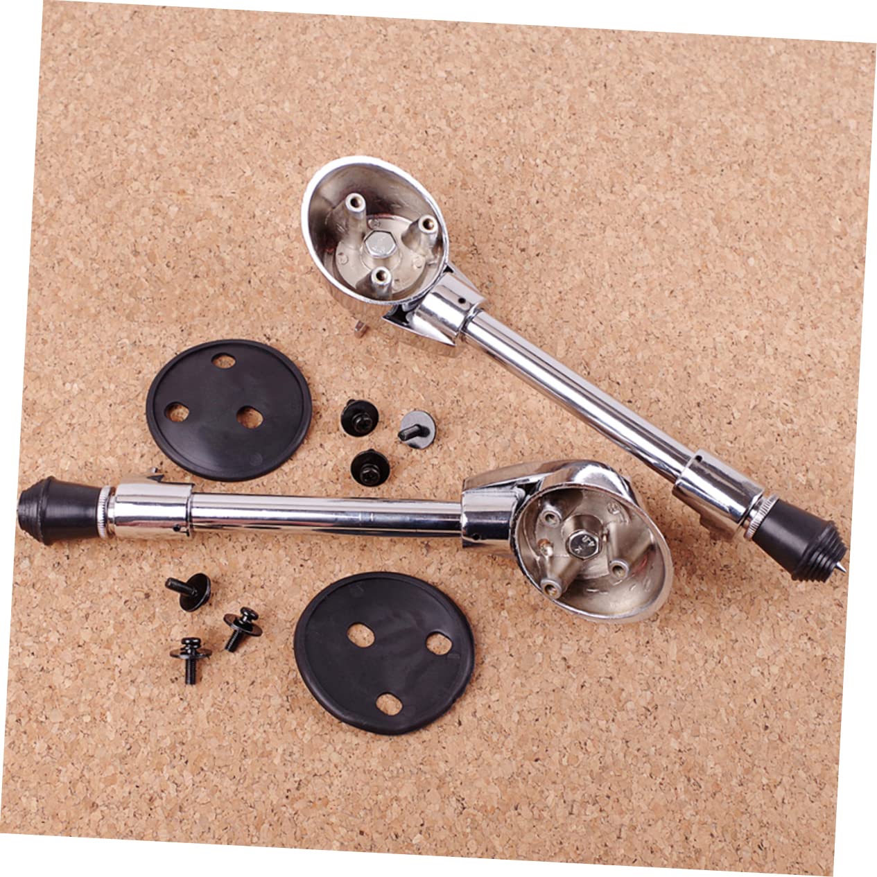 VICASKY Juego de Patas de Bombo Ajustables de Acero Inoxidable Plata, Soporte de Caballete Inferior Fácil de Transportar para Instrumentos de Percusión
