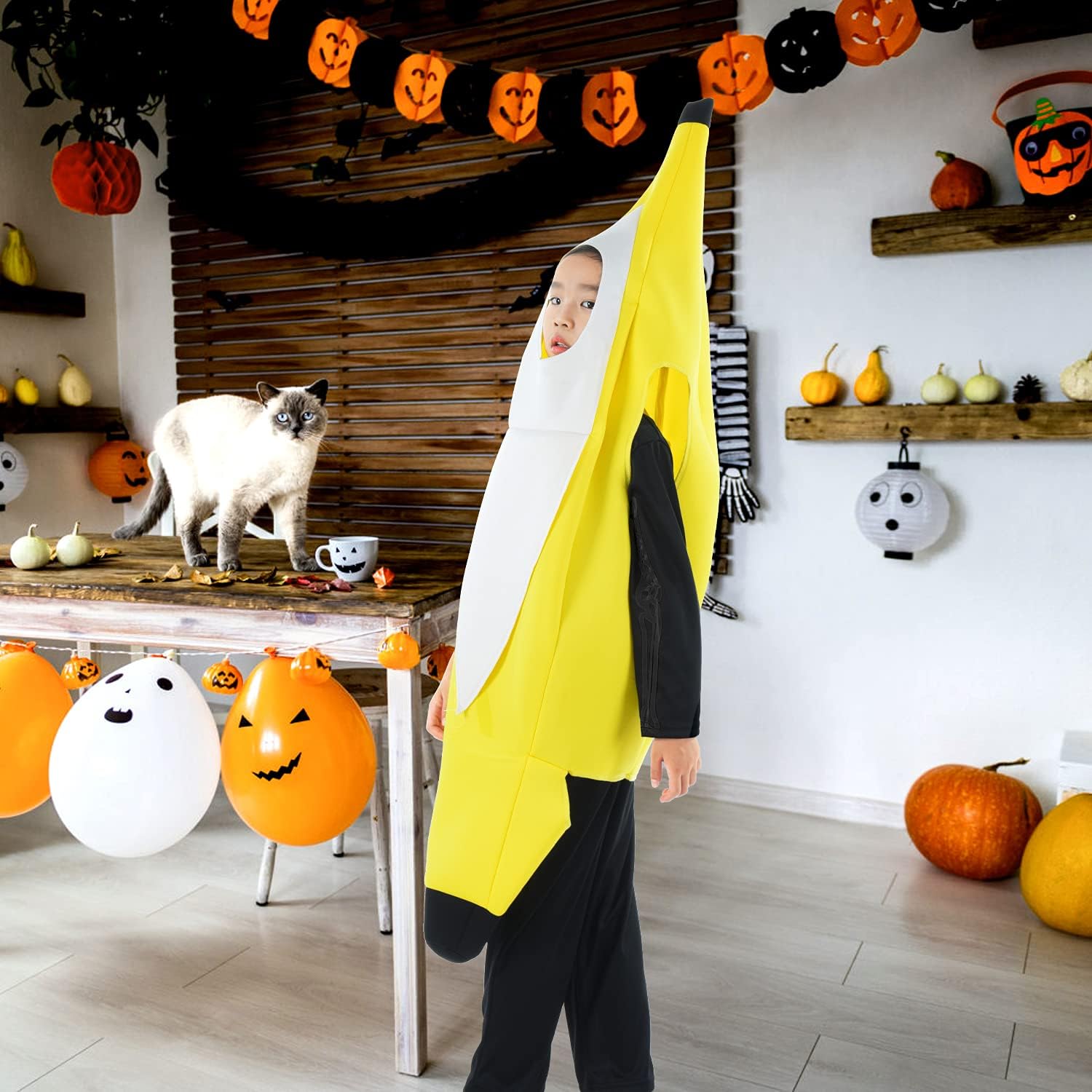 gogoparti Halloween Banana Costume for Kids Boy&Girls Toddler Banana Halloween Costumes for Halloween Party Roleplay Cosplay