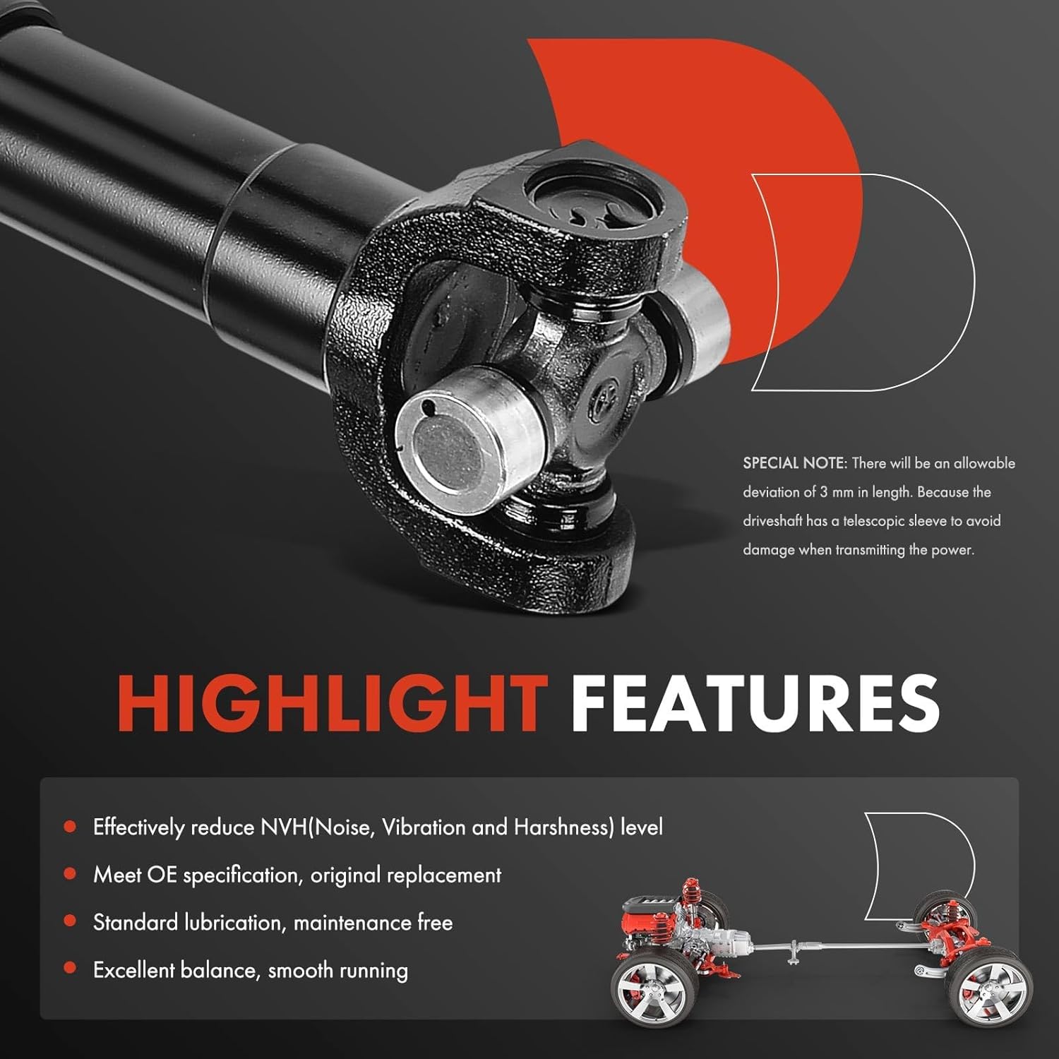 A-Premium Front Complete Drive Shaft Prop Shaft Driveshaft Assembly Compatible with Chevy K10 K20 Pickup, K5 Blazer & GMC Jimmy, K15 K1500 K25 K2500 Pickup & Dodge Ramcharger, W200, W300 & Plymouth