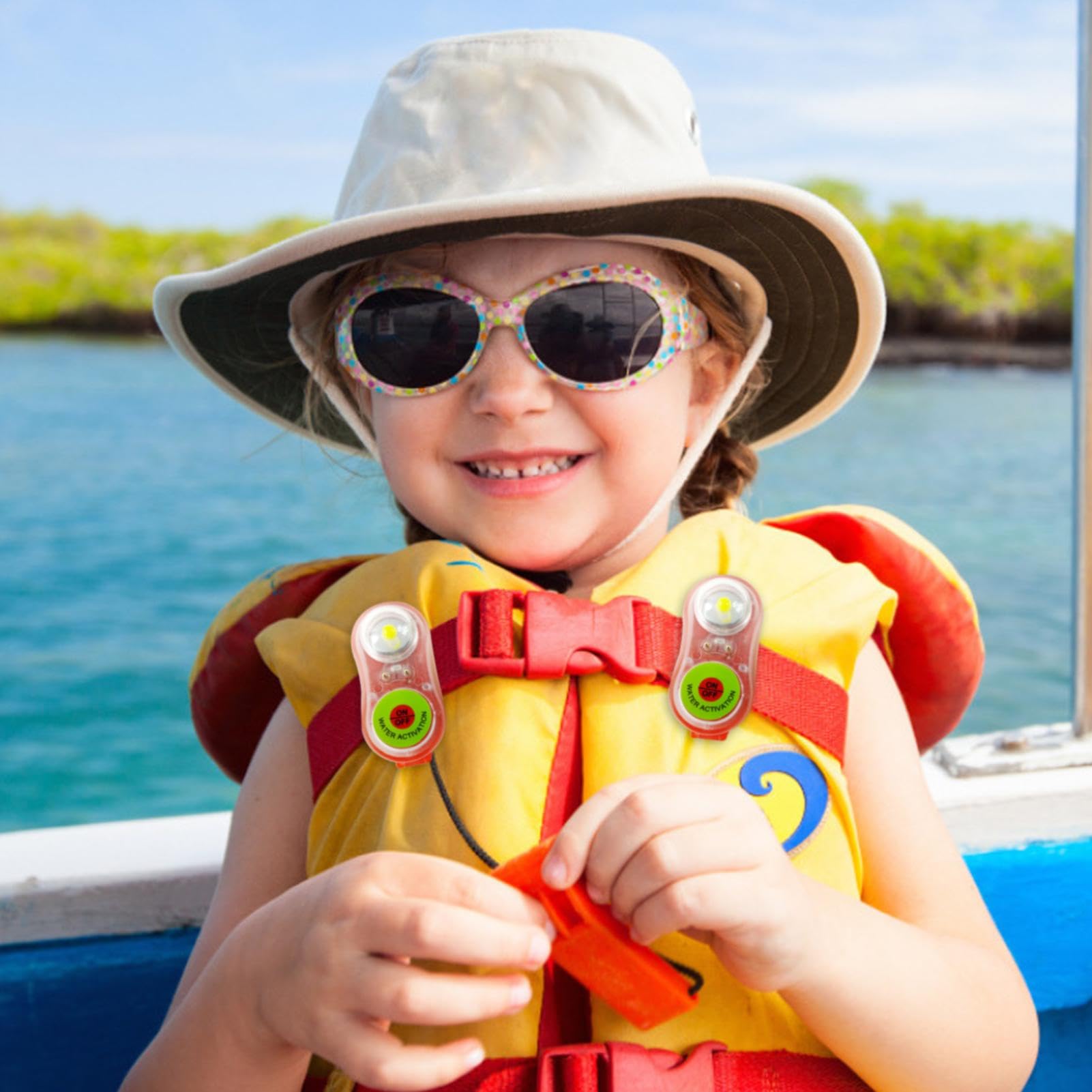 Marine Stroboskoplicht – 2 Stück LED-Rettungslicht, schwimmendes Wasserlicht mit Stroboskop-LED, automatisches Ortungslicht, wasseraktiviertes LED-Licht, Rettungslicht