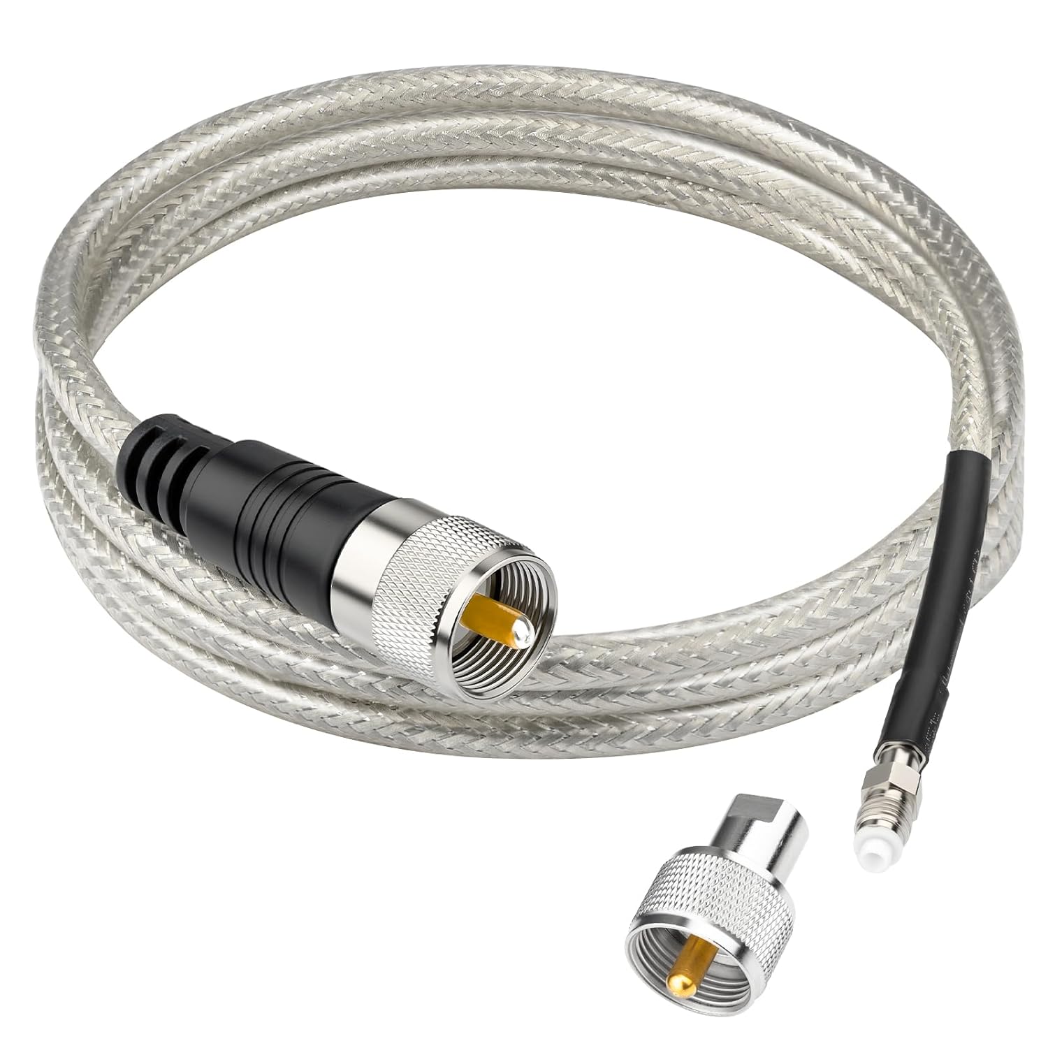 Ullnosoo CB Coax Cable 18ft, CB Radio Antenna Cable RG8X Coaxial Cable with PL-259 Male to FME Female/ PL259 Male Connector, Low Loss for HAM Radio, VHF Radio, Marine Antenna, SWR Meter