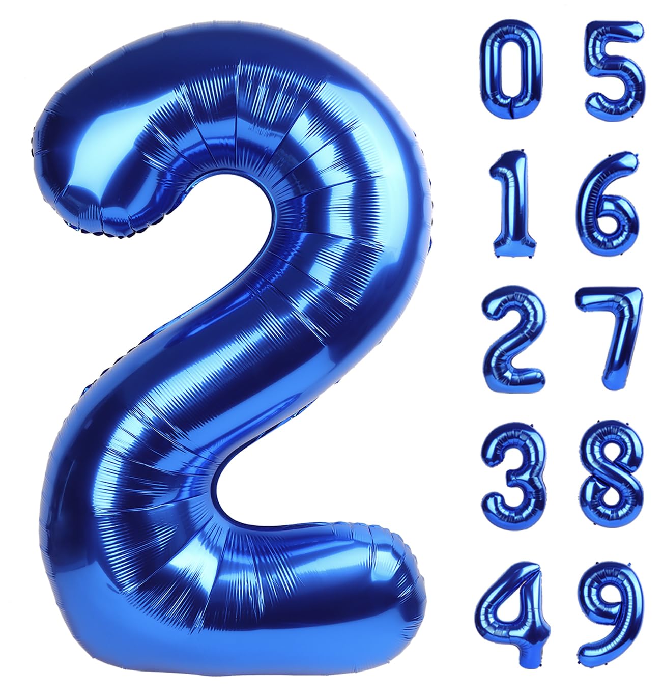 Giant Navy Blue 2 Balloon Number 40 Inch, Two Number Balloons Birthday Supplies, 2nd 12 22 32 62 Year Old Birthday Party Celebration, 2025 Second 2