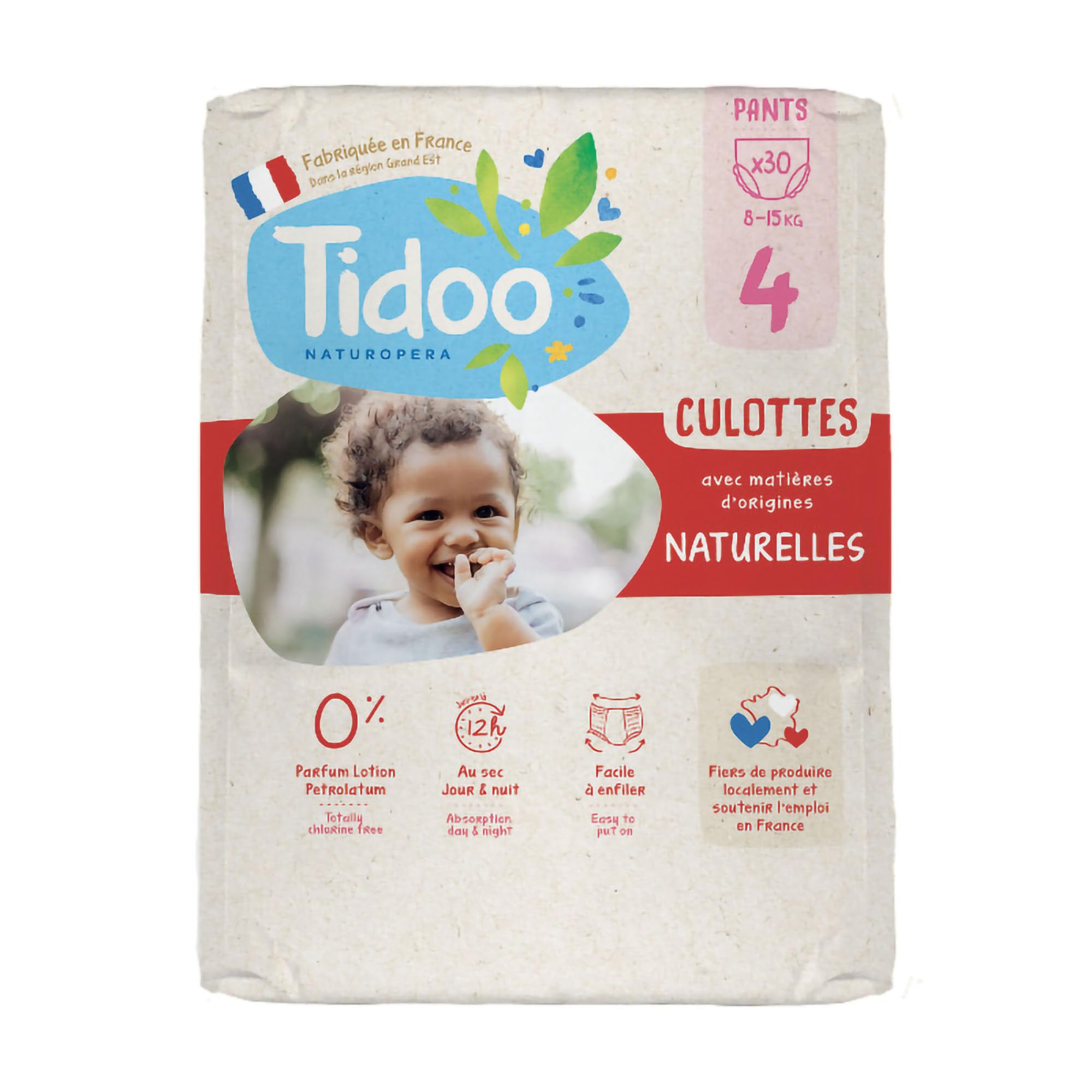 Tidoo T4-​30 couches culottes d'apprentissage écologiques (8-​15kg)