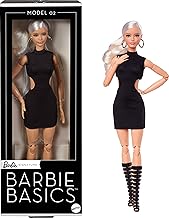 Barbie Basics Model 02 Collector Doll with Blonde Hair, Black Mini Dress & Gladiator Boots, Universal-fit Fashions, Posable Body & Swappable Doll Head