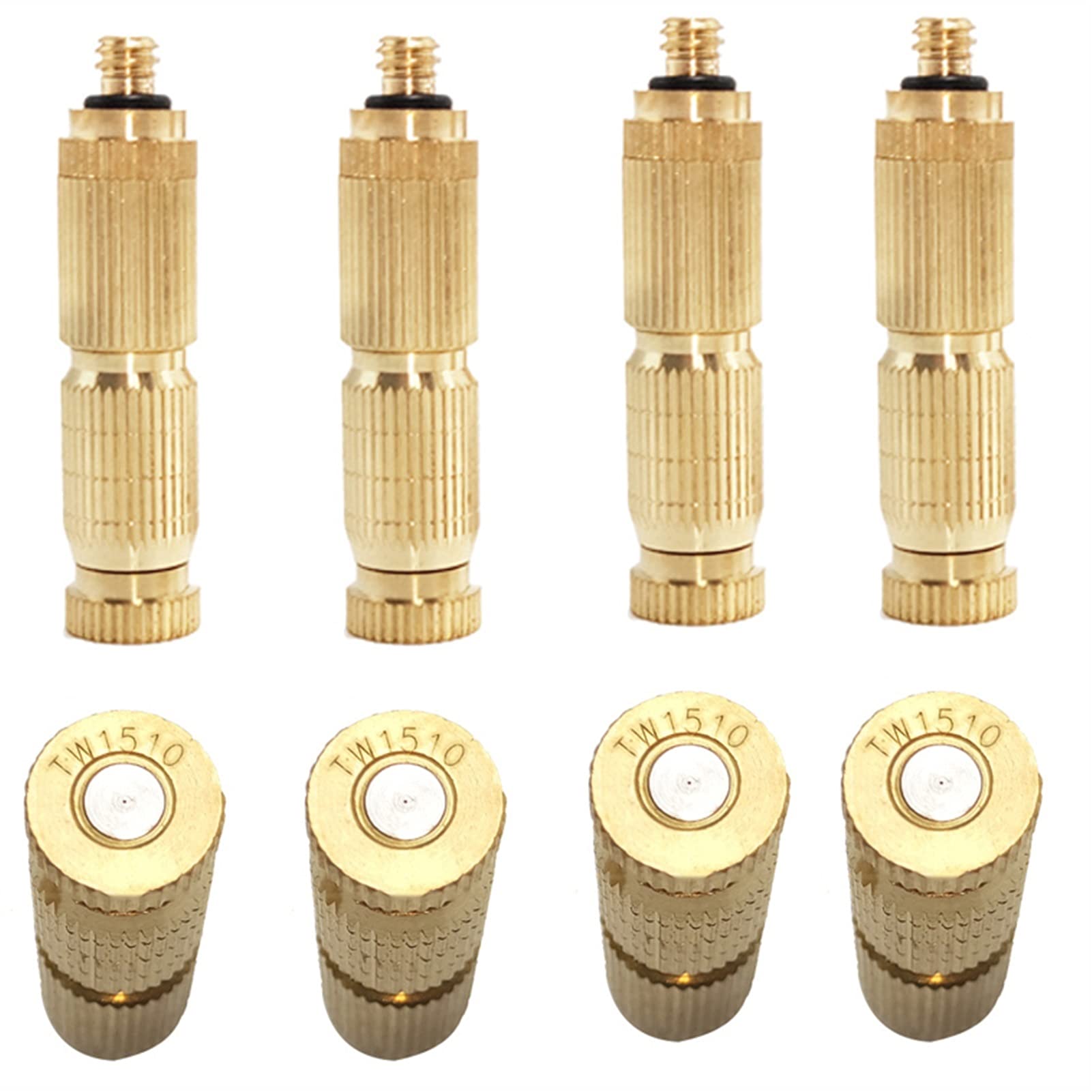 50 Messing-Sprühdüsen als Ersatzköpfe für Outdoor-Kühlsysteme, Hochdruck-Zerstäuber mit PP-Filter für Terrasse, Rasen, Landschaftsbau, Staubbekämpfung, 10/24 UNC
