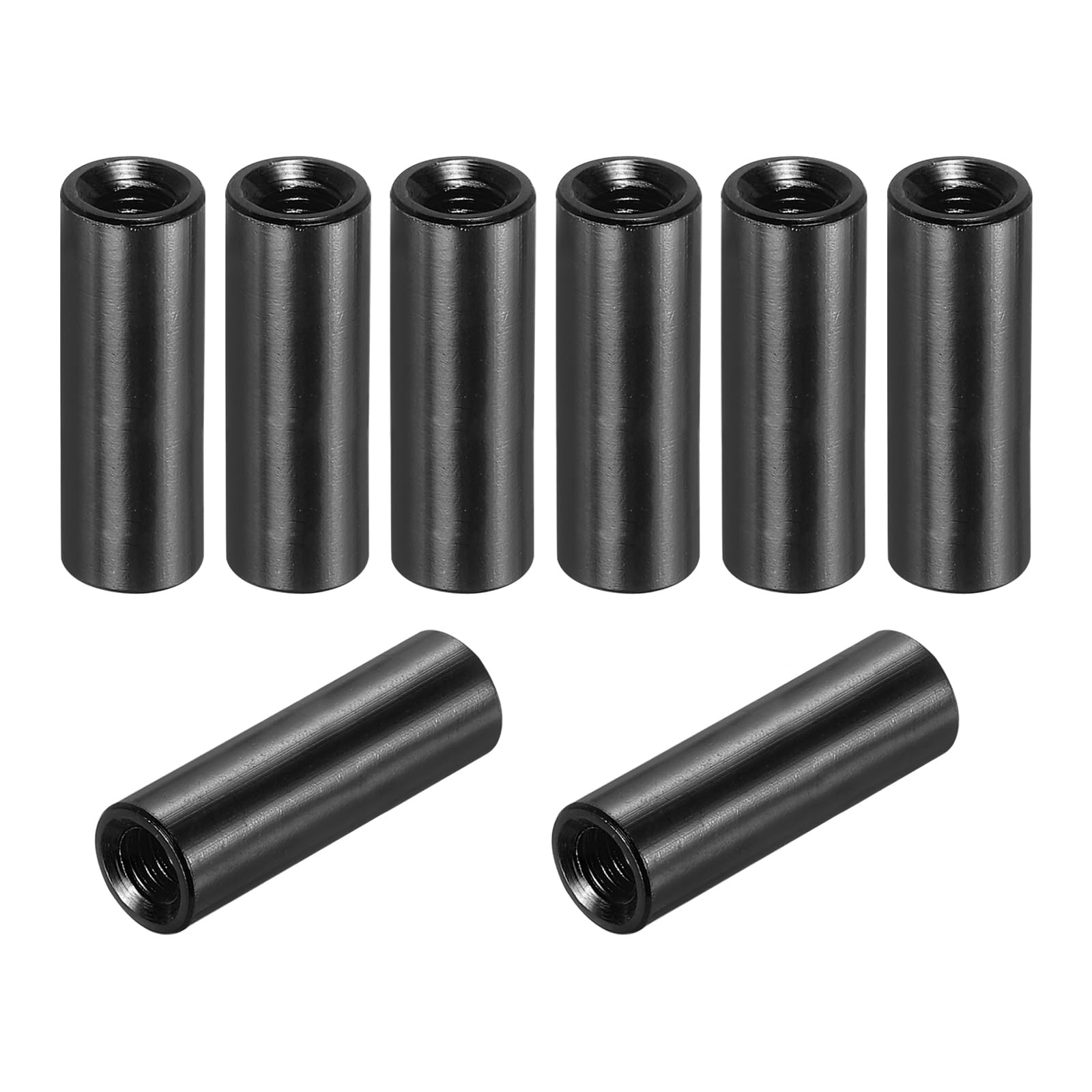 sourcing map 8 Pcs M3x20mm Round Aluminum Standoff Column Spacer, Coupling Screws Female Threaded Spacers for RC Multirotor Parts DIY FPV Quadcopter (Black)