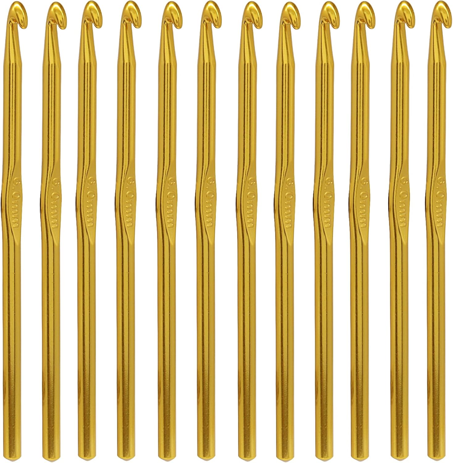 Jiozermi 3.5 mm Crochet Hooks, 12 Pcs, Aluminum Knitting Needles
