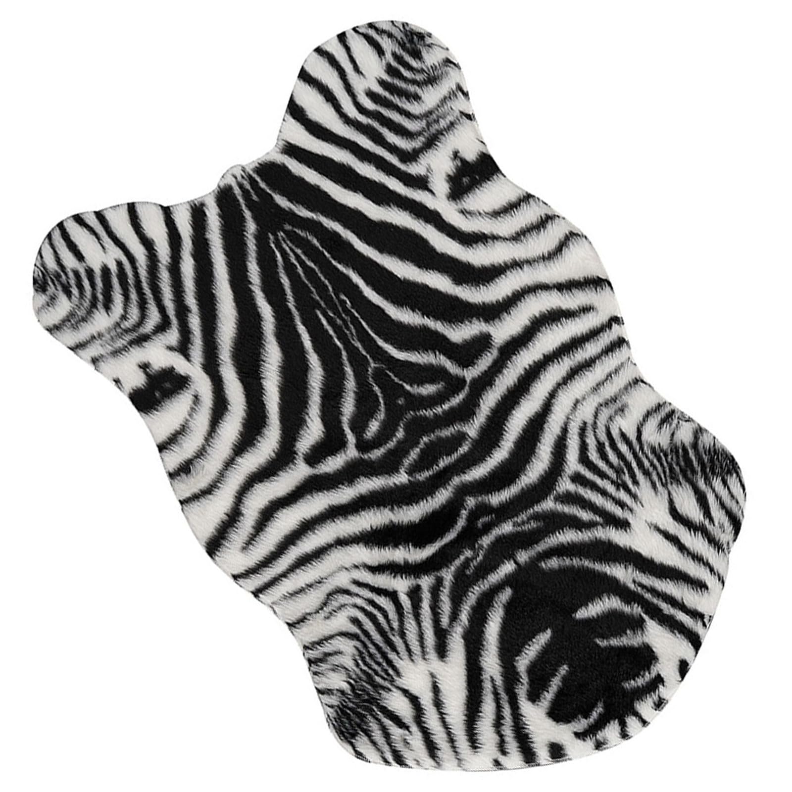 Tapis antidérapant acrylique doux motif zèbre pour une sécurité totale