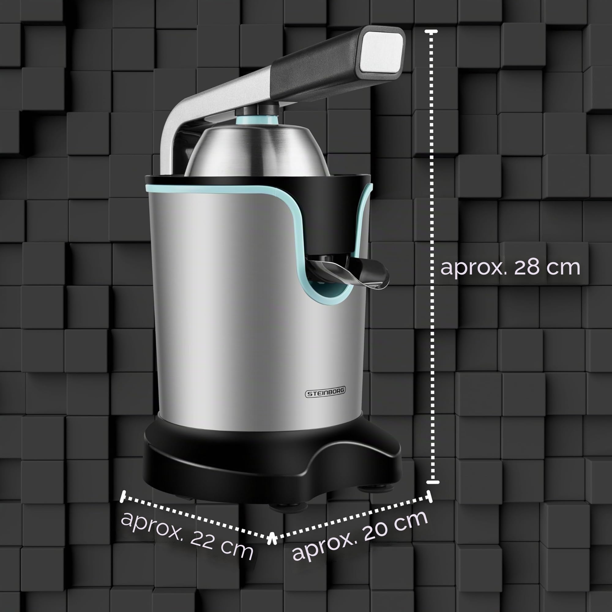 Exprimidor eléctrico de cítricos, 800 W, motor Longlife, de acero inoxidable, exprimidor eléctrico, de arranque automático, apto para lavavajillas, exprimidor de frutas, exprimidor de cítricos