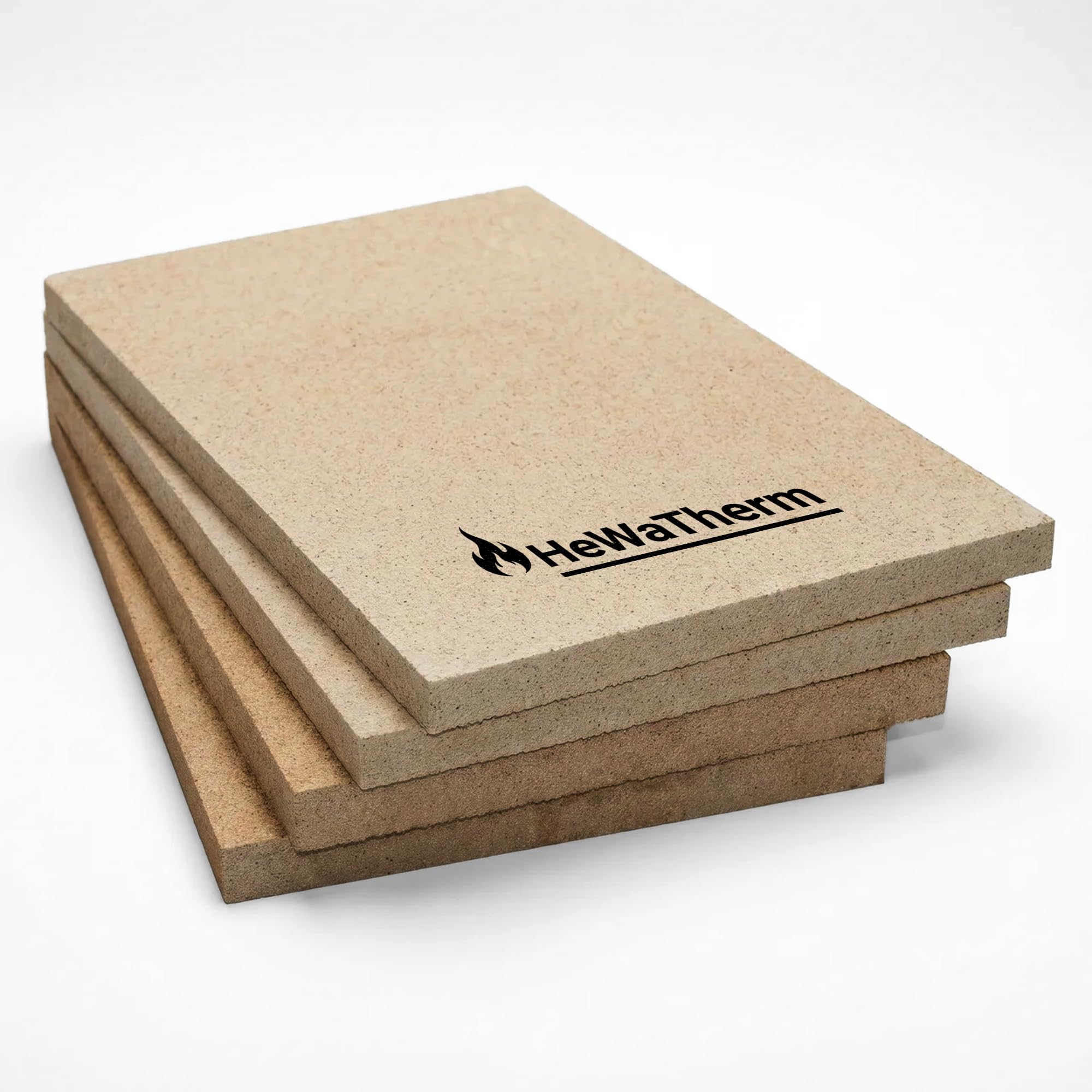HeWaTherm Lot de 4 plaques de vermiculite, 500 x 300 x 25 mm, revêtement pour foyer, argile réfractaire de rechange