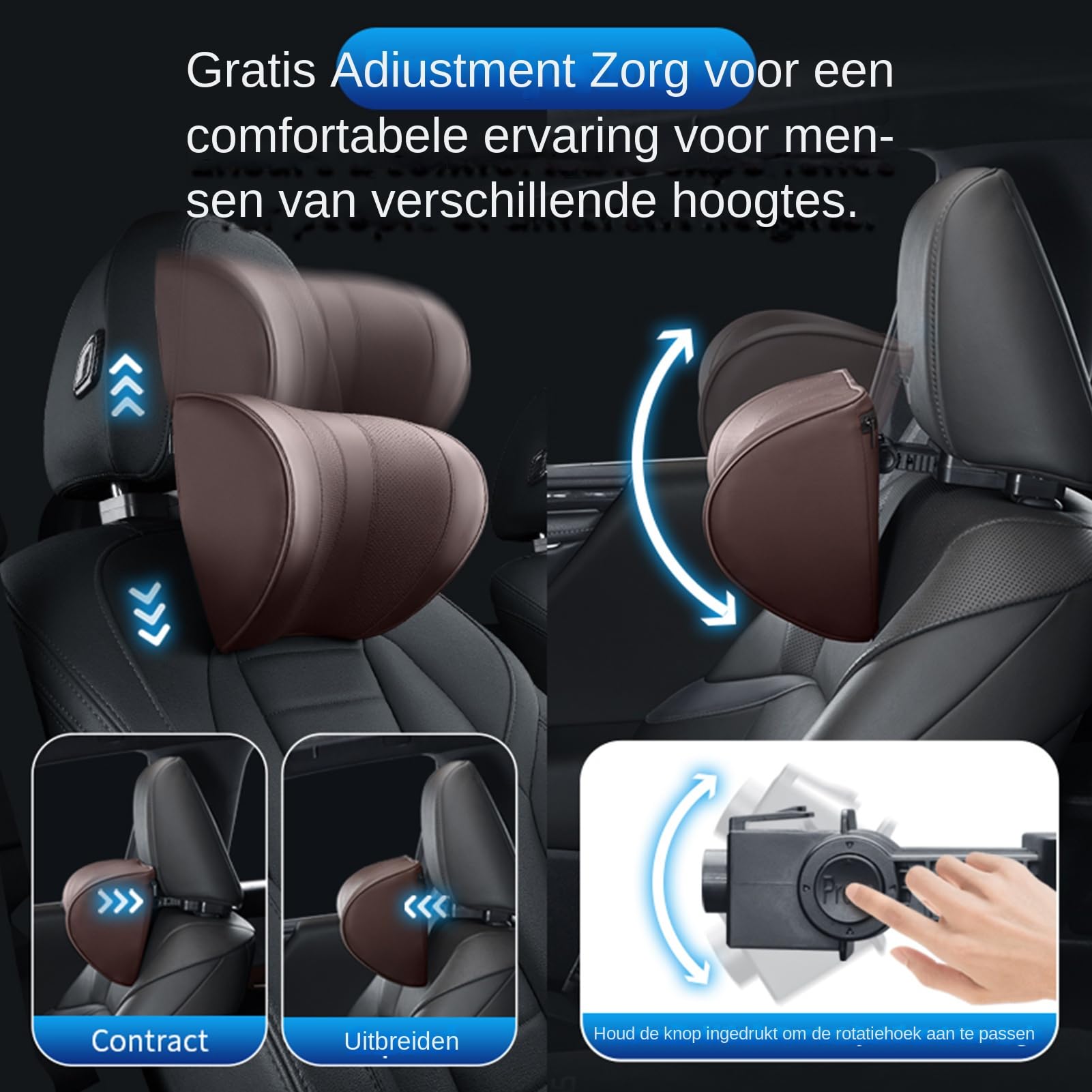 Cuscini nudi per auto - Cuscino da viaggio per auto, cuscino cervicale per | seggiolino auto, cuscino cervicale regolabile | Poggiatesta amichevole, cuscino di supporto con ha
