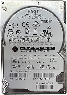 HGST 1.2TB HDD 10K RPM 2.5" 12Gb/s SAS Hard Disk Drive Model: HUC101812CSS200 DP/N: 0KV02