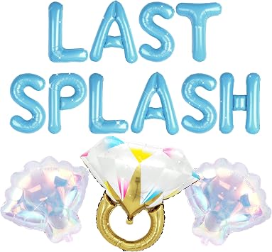 JeVenis Last Splash Balloons Blue White Coastal Bachelorette Decorations
