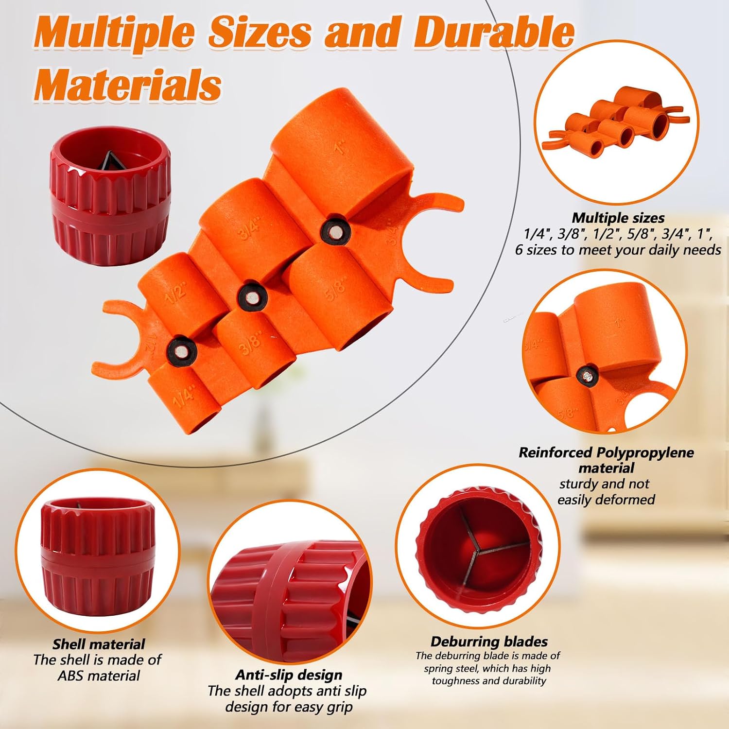1/4'' - 1'' Pipe Depth Gauge and 3/16" to 1-1/2" Deburring Reamer Tool Kit