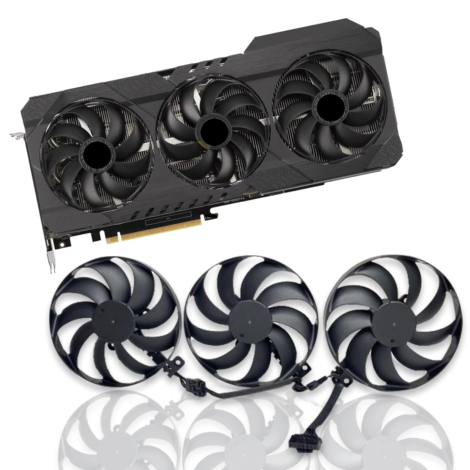 CF9010U12D - Ventilador para tarjetas gráficas (88 mm, 12 V/0,45 A, ventilador de repuesto para ASUS GeForce RTX 3060 Ti/3070/3080/3090 (TUF OC Gaming) - Refrigeración de alto rendimiento y