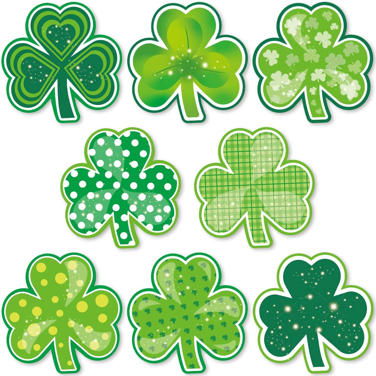 Fancy Land Shamrock Cutouts Clover for St. Patrick's Day Decoration 40 Pcs