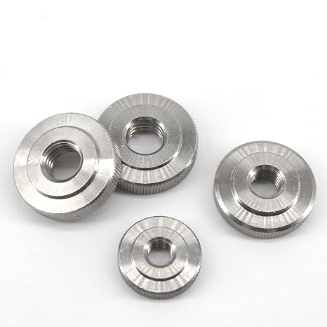 (4 Pieces) M12 Round Knurled Thumb Nut 304 Stainless Steel Metric Thread Nuts Hand Screw Knobs Lock Adjusting Nuts Fasteners for 3D Printer Parts