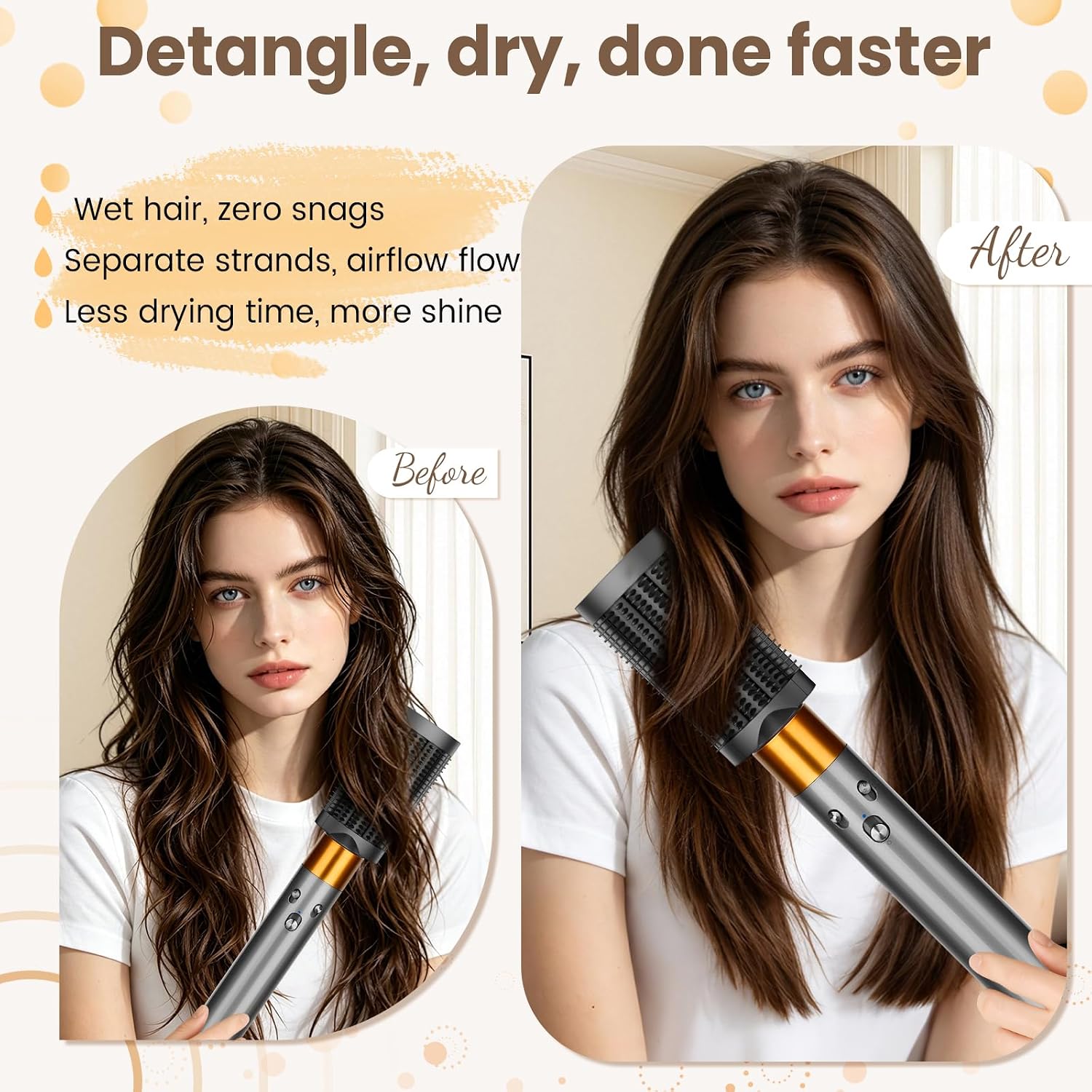 Anti-snag Loop Brush Attachment for Dyson Airwrap HS01 HS05 HS08 Accessories, Loop Bristles For Frizz Hair To Dry Wet Smooth And Straight Style