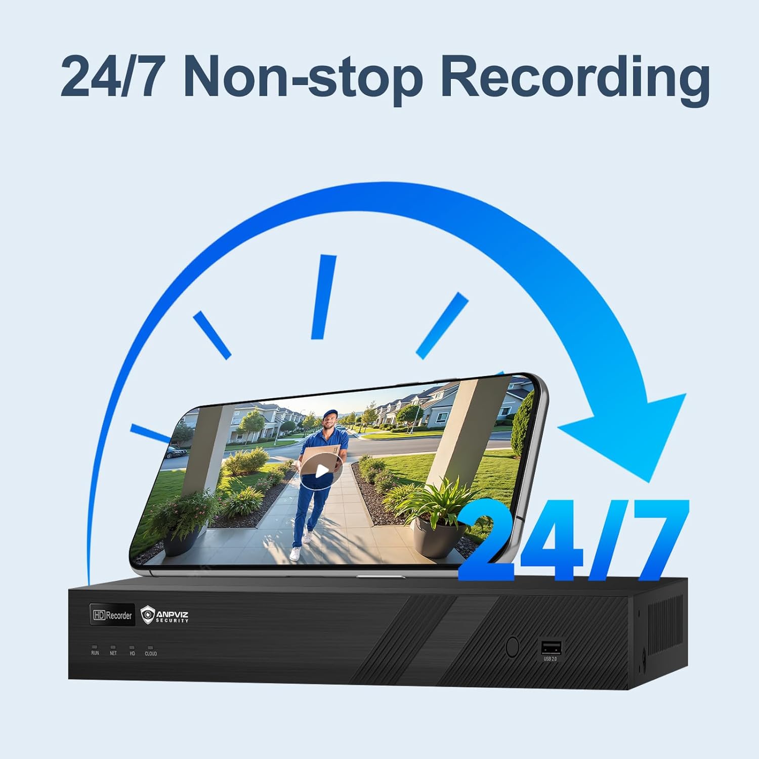 Anpviz 16CH PoE NVR for Home Security Camera System, Only Plug & Play with Anpviz U Series Camera, 16 Channel Network Video Recorder Support 12MP/8MP/6MP/5MP/4MP PoE Camera for 24/7, NO HDD(U Series)