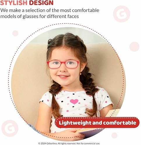 Miniatura 5 de Geborilma Marcos de gafas deportivas con receta para niños y niñas de 5 a 7 años, anteojos ópticos para niños 47-16-125