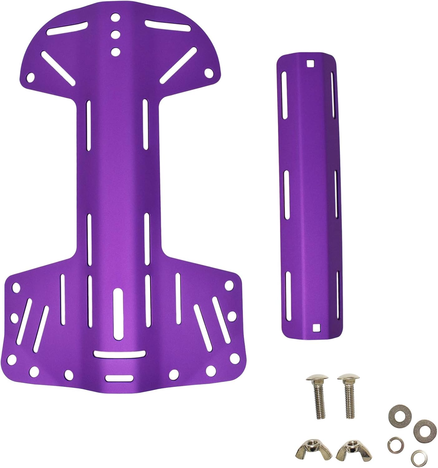 Palantic Scuba Choice Tech Low Volume Aluminum Backplate with Single Tank Adapter – Lightweight Technical Diving Back Plate for BCD Harness System, Travel Ready Scuba Diving Gear Setup