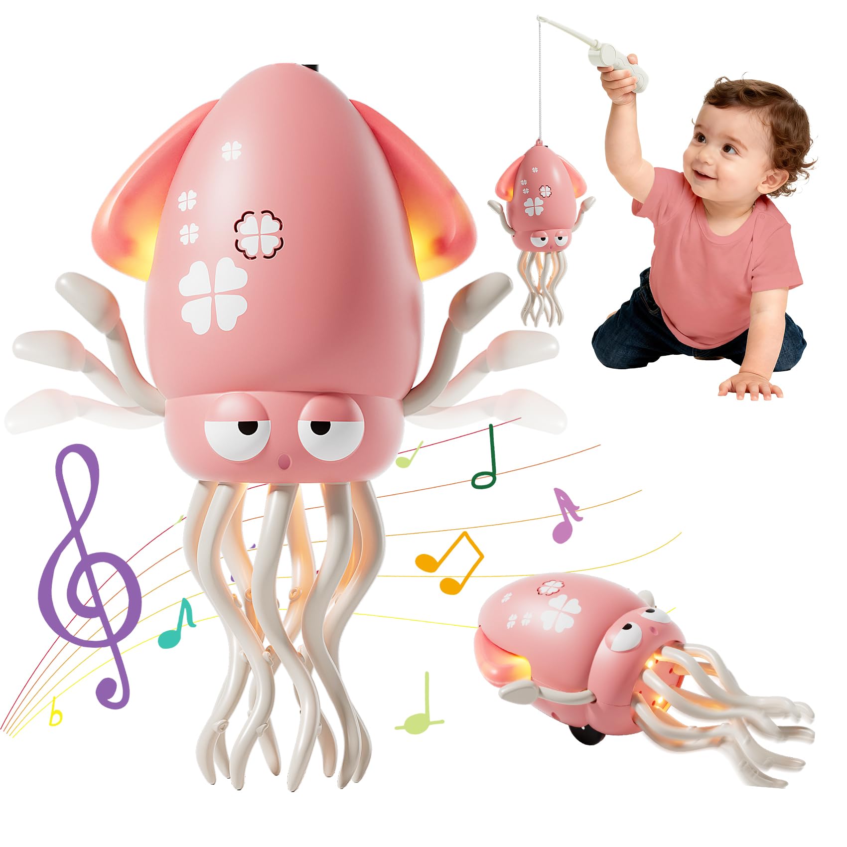 Générique Toy De Poulpe Drôle - ABS Dancing Squid Toy - Dancing Octopus Toys, Magic Interactive Fun Auto-Dance Octopu, Interactive Auto-Dance Octopus
