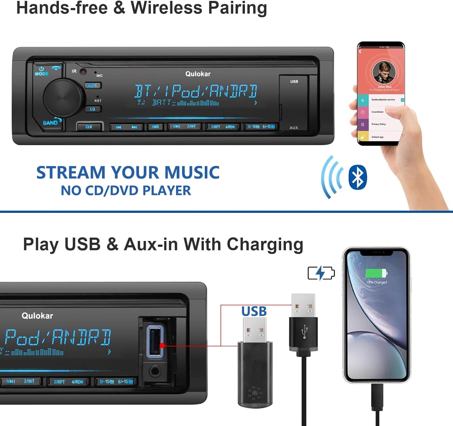 Qulokar Q5302 Hands-free & Wireless Pairing