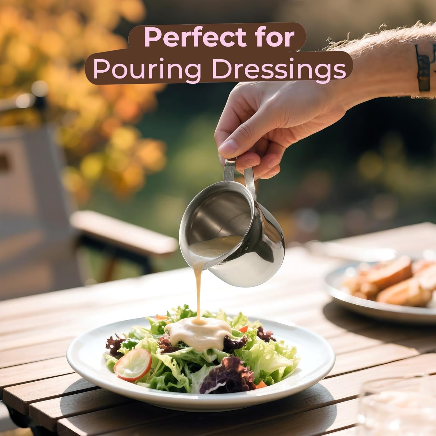 Fit Meal Prep [12 Pack] 8 oz Creamer Pitcher - Stainless Steel Bell Creamers, Mini Cup Container for Serving Milk, Coffee Cream, Salad Dressing, Maple Syrup, Espresso Machine for Restaurant, Cafes