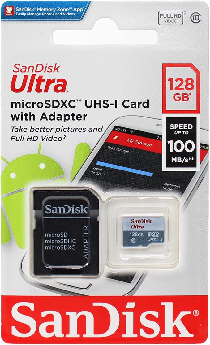 Sandisk Cartão de Memória ULTRA Microsdxc 128GB UHS-I, Leitura: Até 80 MB/s + - imagem principal