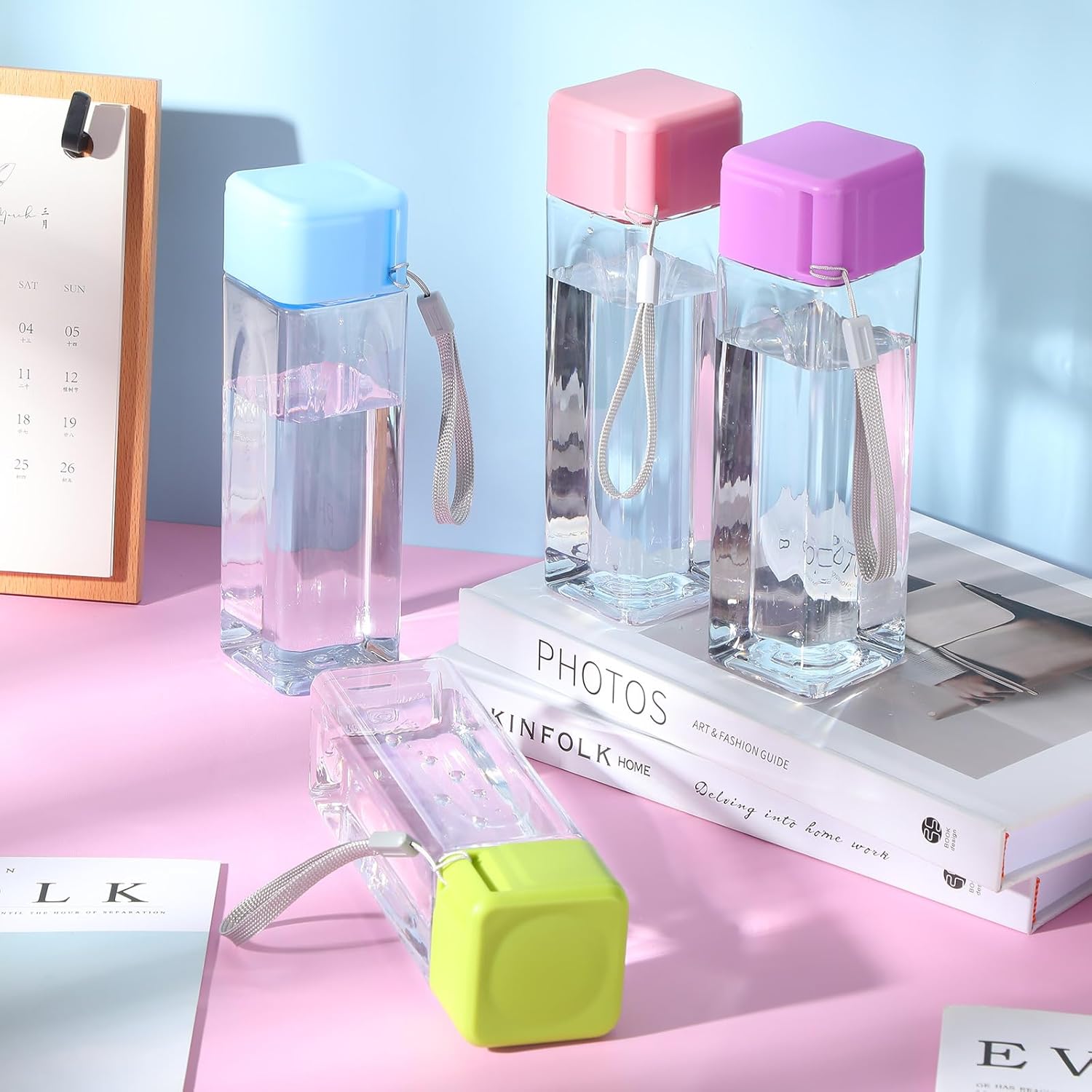 Nuogo 50 Pcs Bulk Water Bottle 17 oz Plastic Sports Water Bottles Bulk for Adults Operation Christmas Items Reusable Waters Cup Leak Proof Portable Drink Container for Outdoor Fitness Christmas Gifts