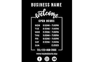Customizable Storefront Business Hours Decal