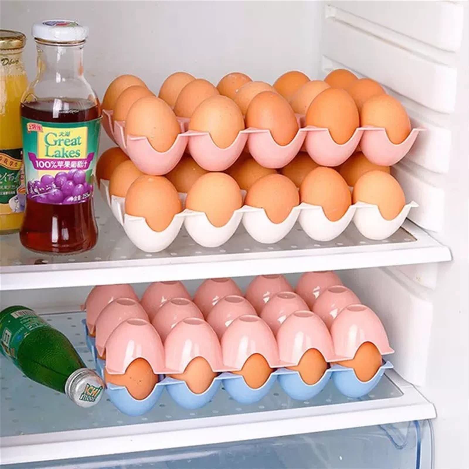 Cesta de Huevos Organizador de Huevos para el hogar Nevera Nevera Caja de Almacenamiento Organizador Cocina Soporte para Huevos Bandeja Nevera (1)