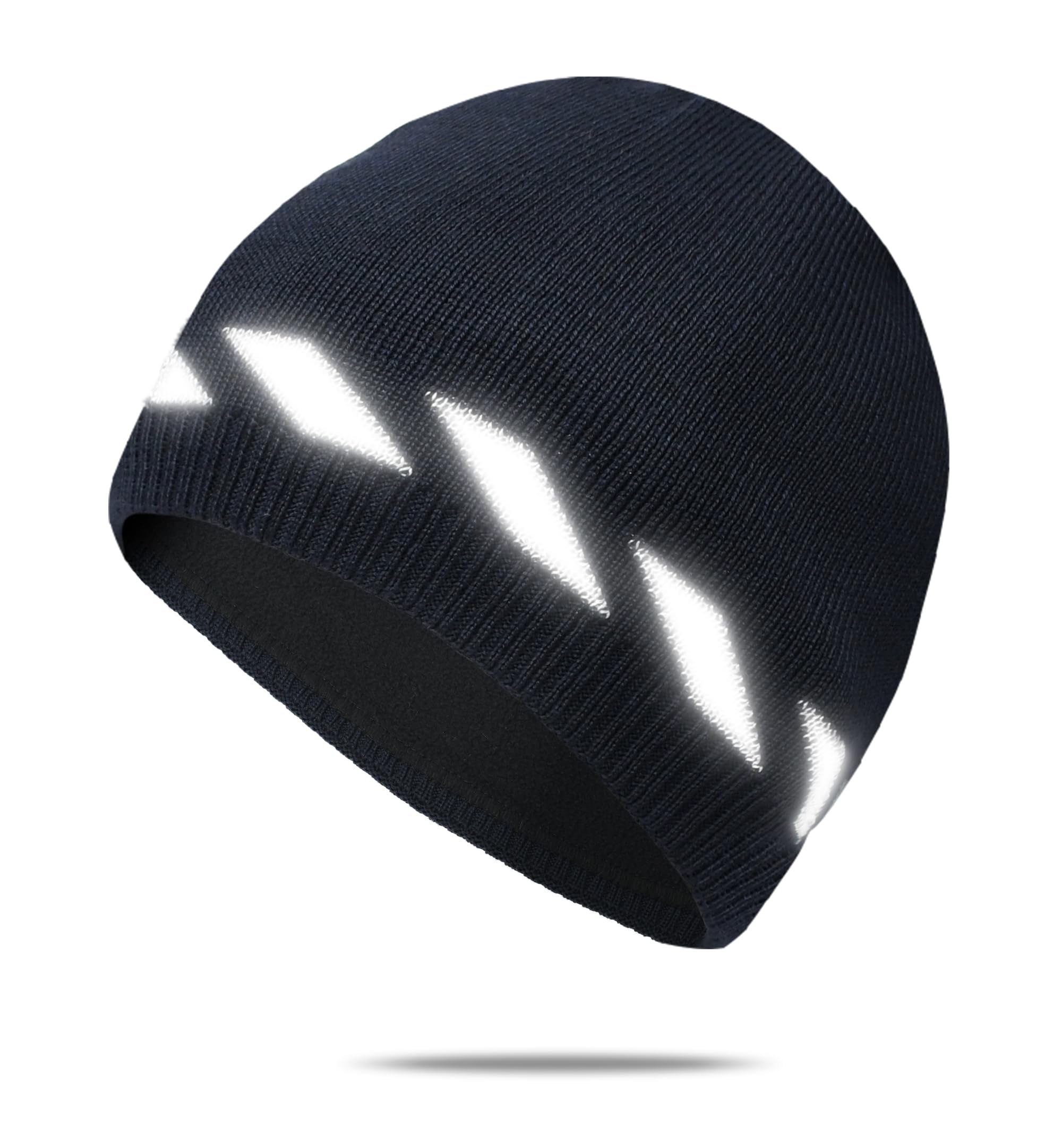 HiRui Winter Beanie Hats for Men Women Knit Fleece Skull Caps Reflective Stripes