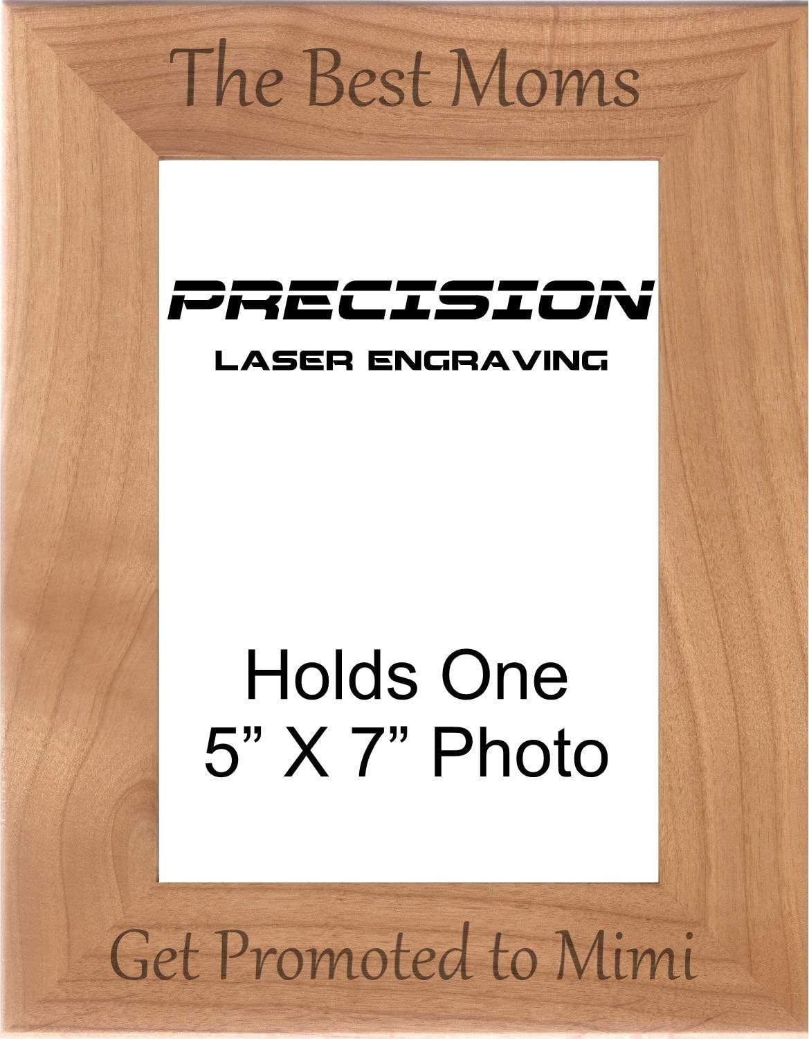 Grandma Gifts Best Moms Get Promoted to Mimi Engraved Natural Wood Picture Frame Mothers Day