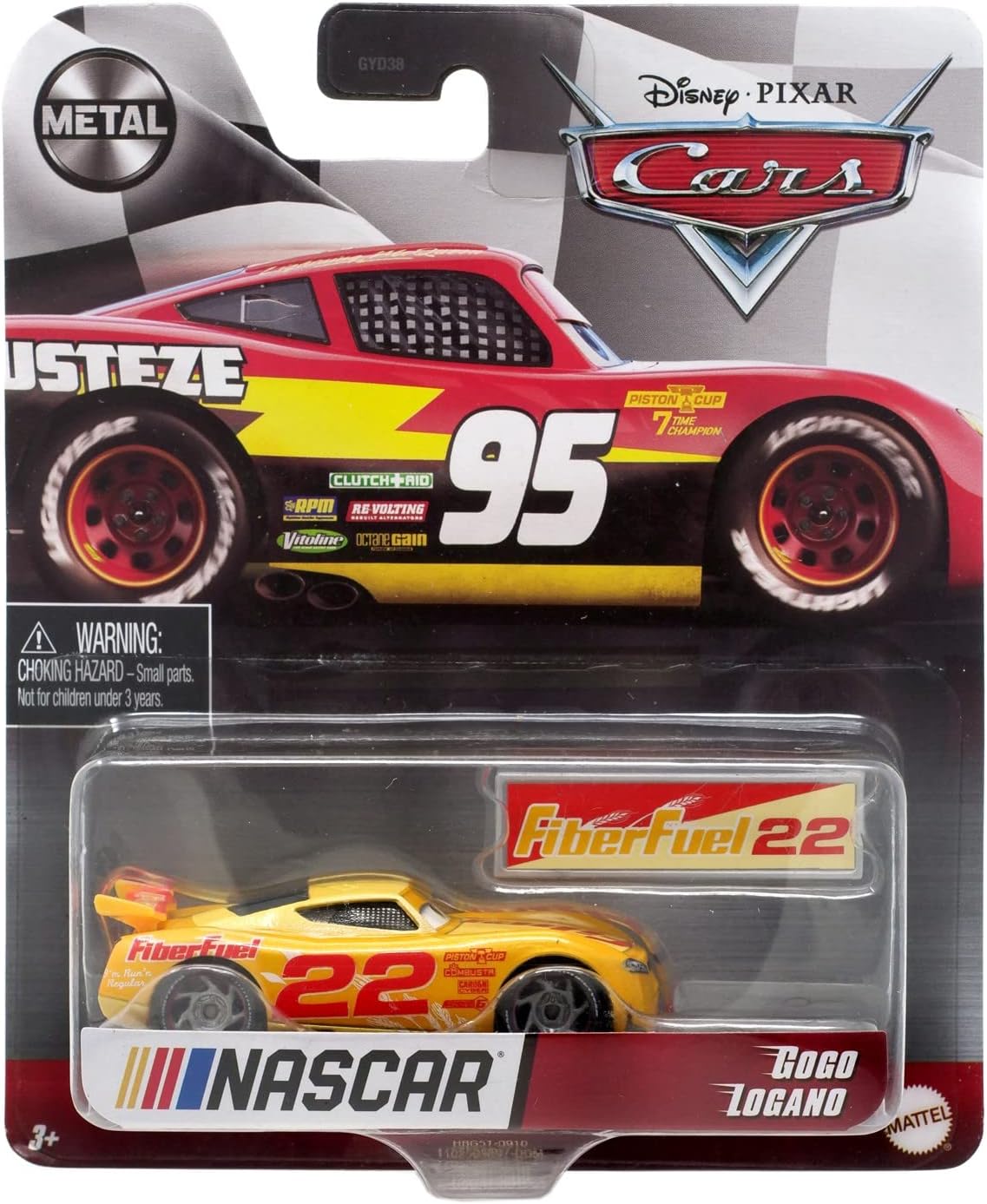 Disney Cars Gogo Logano, [Yellow] 1:55 Scale die cast