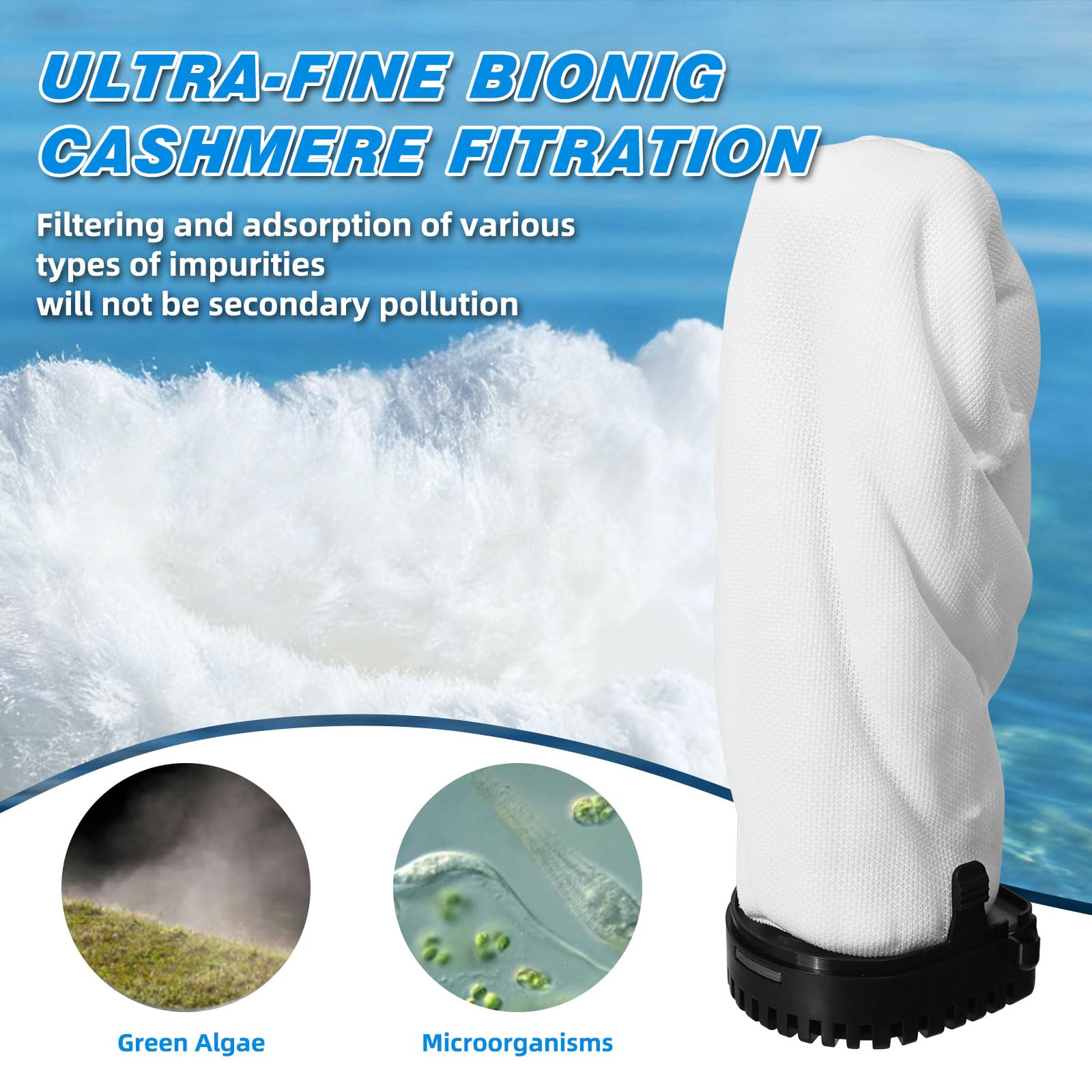 Filtre d'aquarium de 500 gph, stérilisateur UV pour aquarium de 200 à 700 litres, filtre à pompe submersible pour eau verte, machine à tuer les algues vertes ultra silencieuse avec désodorisation