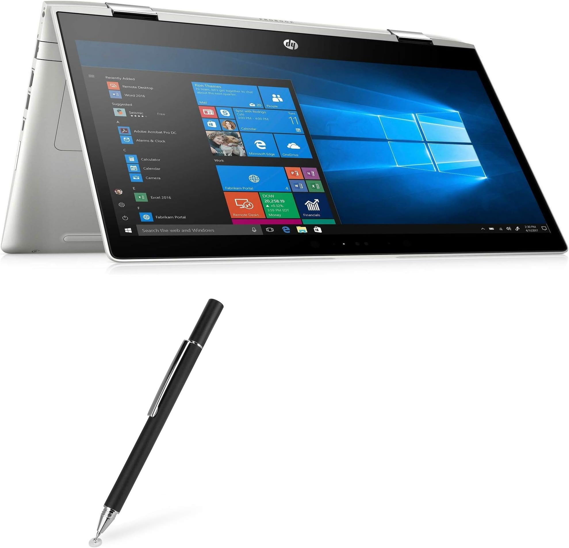 HP ProBook x360 440 G1 Stylus Pen, BoxWave [FineTouch Capacitive Stylus] Super Precise Stylus Pen for HP ProBook x360 440 G1 - Jet Black
