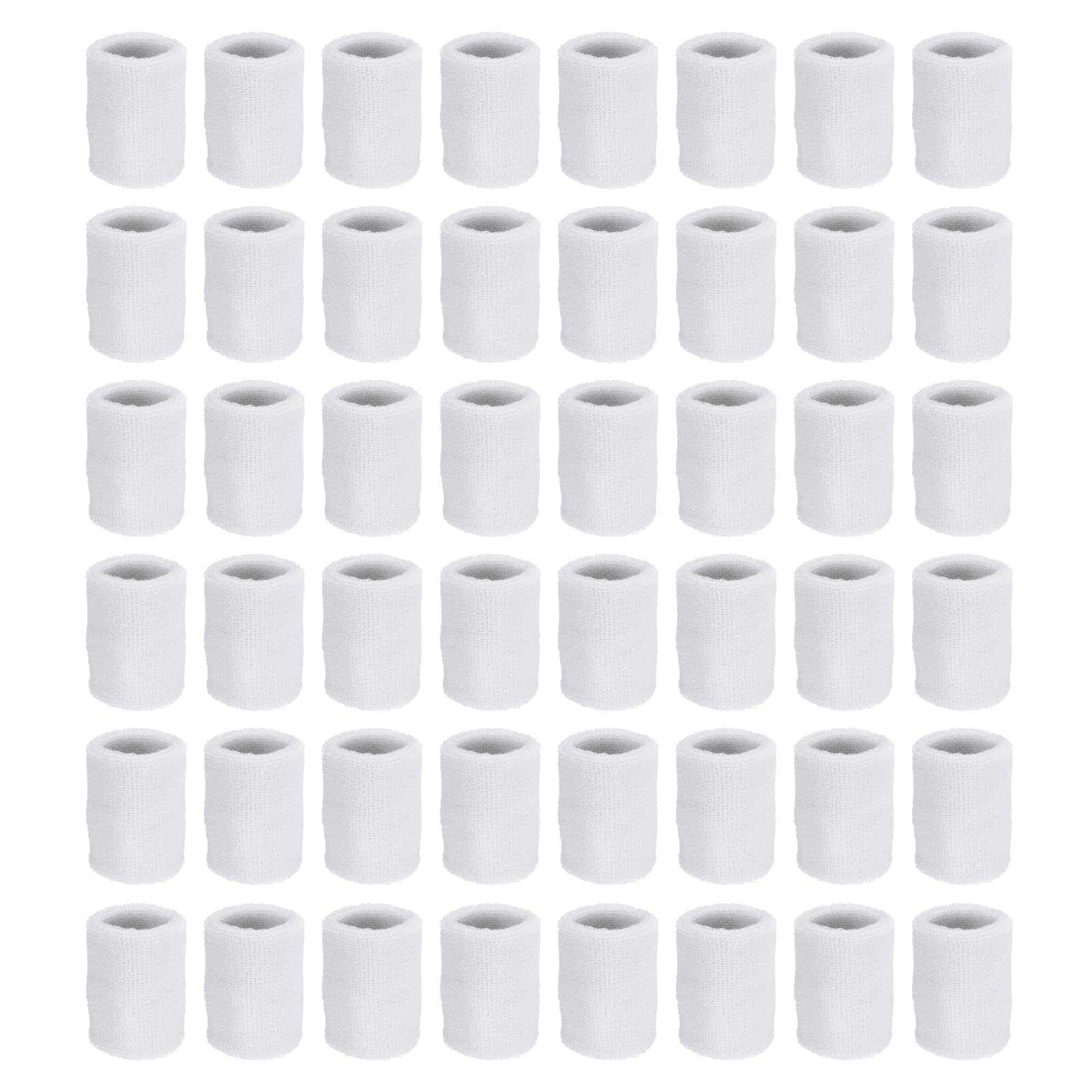 PATIKIL Sports Wristbands, Athletic Cotton Terry Cloth Absorbent Wrist Sweatband for Tennis Basketball Working Out Running White