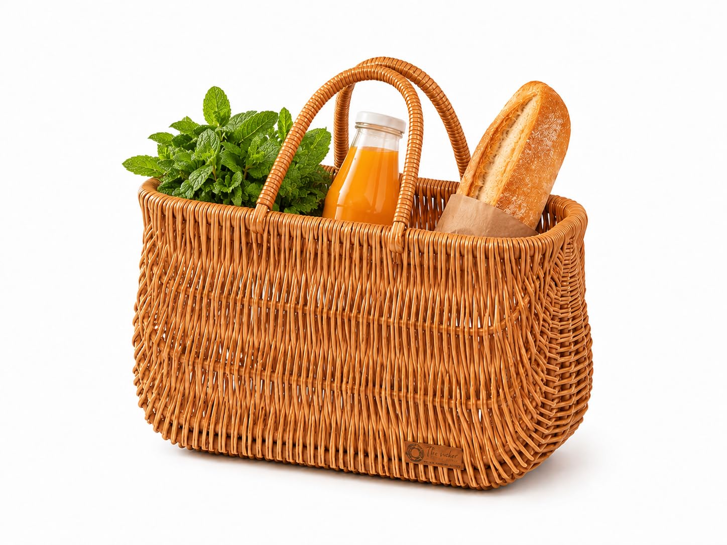 e-wicker24 Panier, Panier pour Un vélo, vélo Panier à vélo Vintage Style rétro, avec Panier à vélo en Osier pour Guidon, Transporter en Osier pour Un vélo