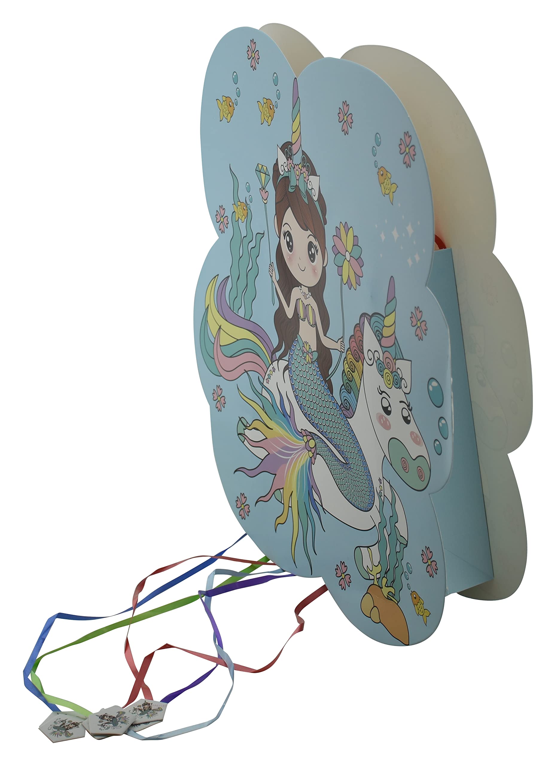 Jagmag® Unicorn Mermaid Theme Khoi Bag/Pinata,Party Pinata/Birthday Goodies Bag/Pull String Bag/Pull String Birthday Pinata/Under The sea Bag Handmade Bag, - Image 4 thumbnail