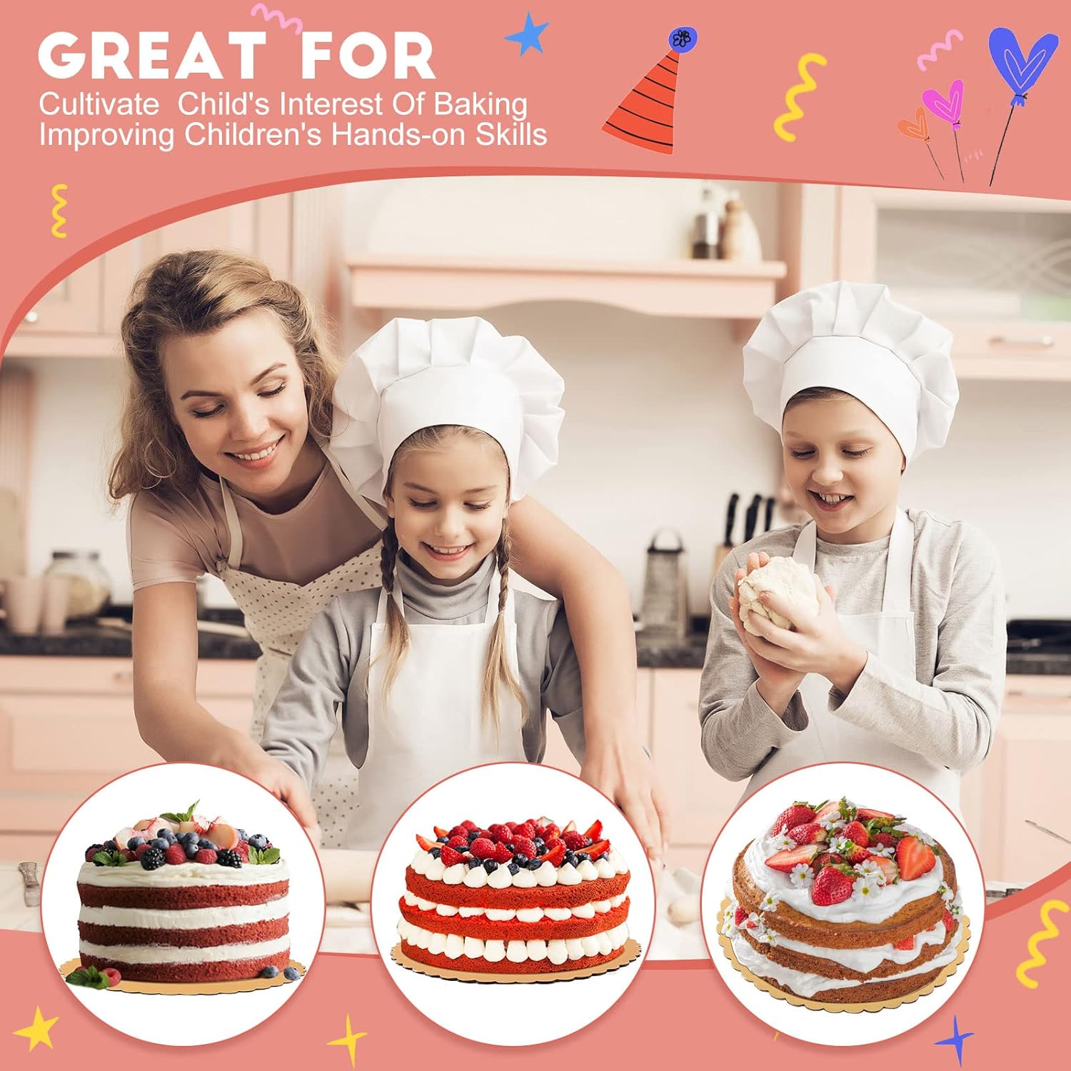 Eaasty 100 Pack Gold Cake Boards Round Cake Base Boards Disposable Plate Scalloped Bases Round Coated Circle Trays Base for Dessert Party Supplies(8 Inch)