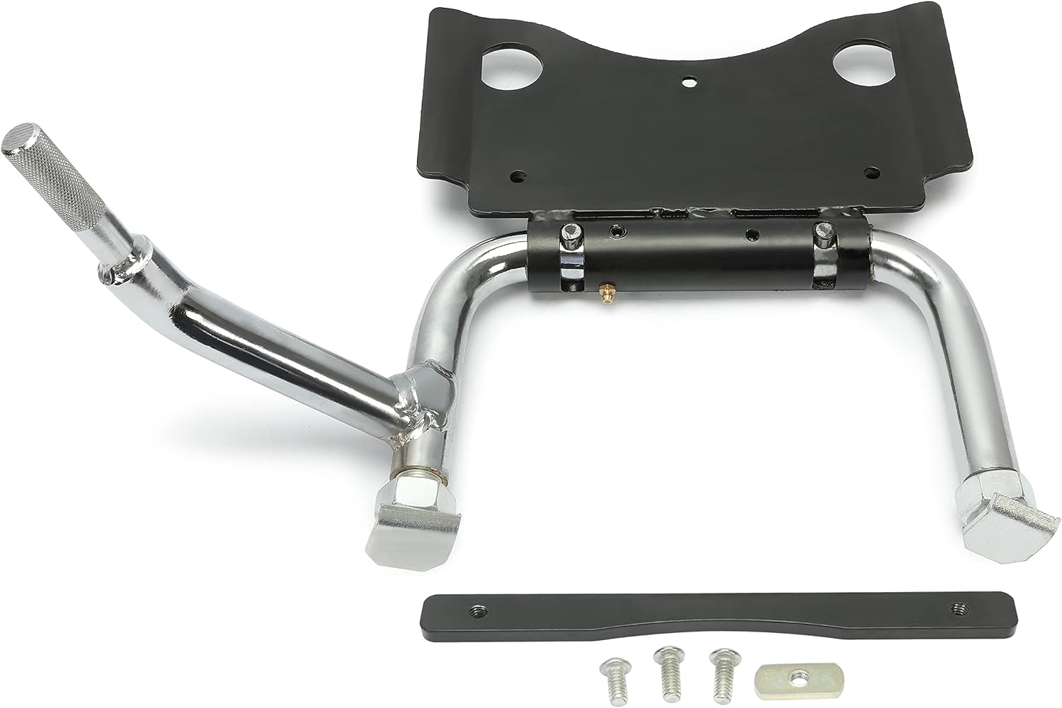 ECOTRIC Chrome Adjustable Center Stand Compatible with 2009-2024 Harley Electra Glide Road King Street FLT FLH Touring Models Replace for 91573-09A