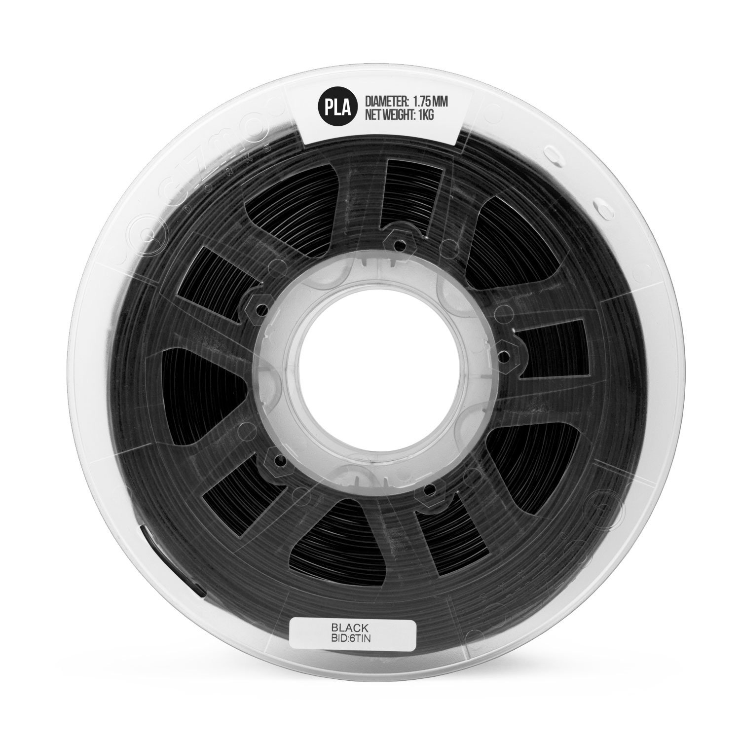 Gizmo Dorks 1.75mm PLA Filament 1kg / 2.2lb for 3D Printers, Black