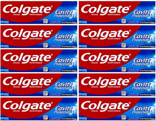 Miniatura 3 de Colgate Cavity Protection - Pasta de dientes Creat Regular Flavor, tamaño de viaje de 1 onza (0.99oz), paquete de 4